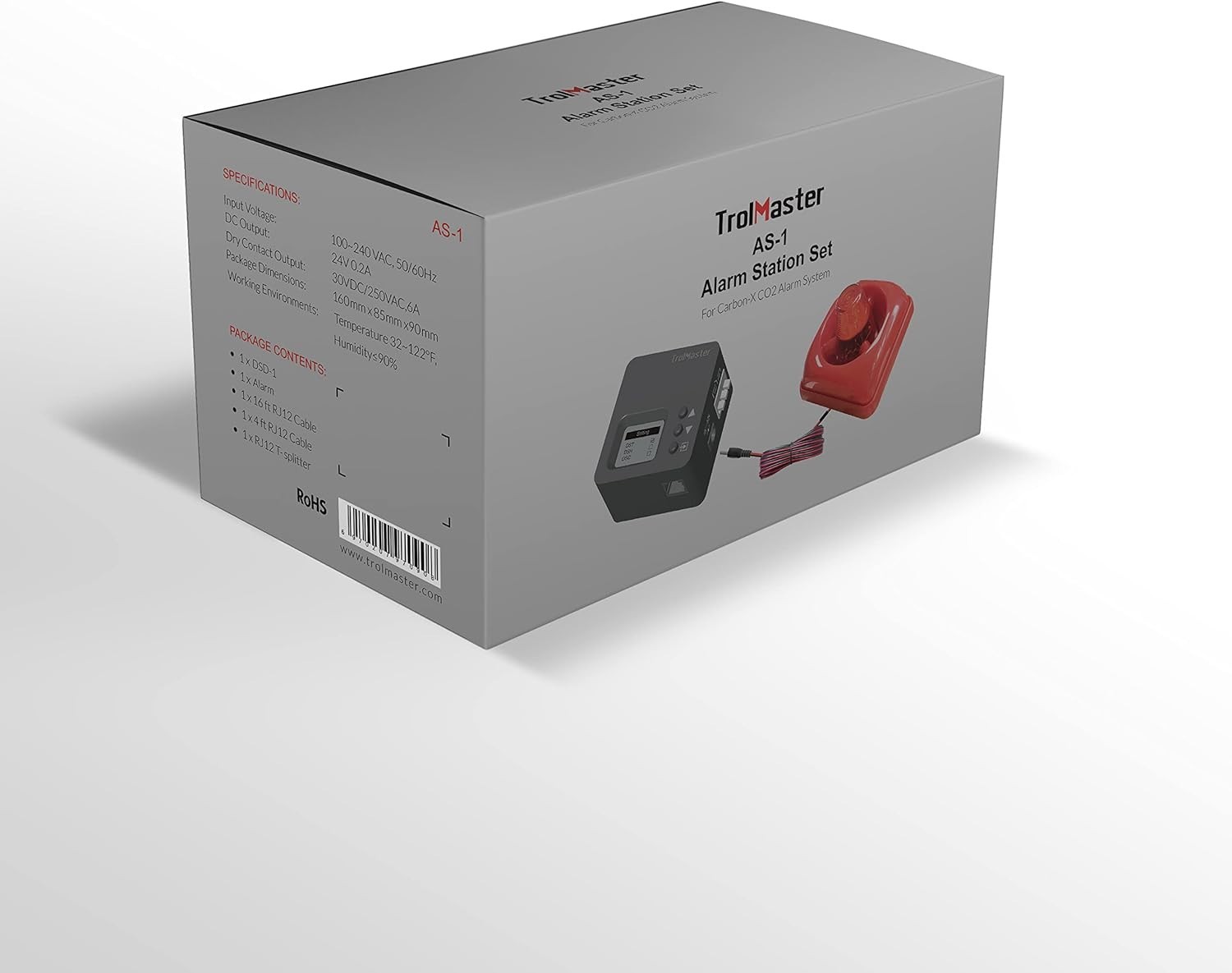 NEW TrolMaster AS-1 CO2 Alarm Station (Audio/Visual) with Cable Set
