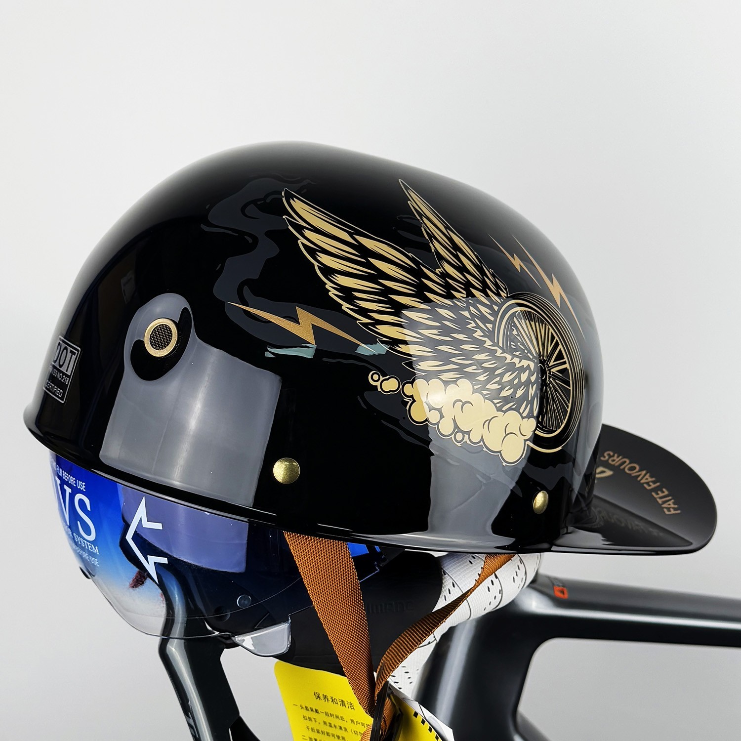 DOT Retro Motorcycle Half Helmet Adult Moped Cruiser Jet Helmet Baseball Cap
