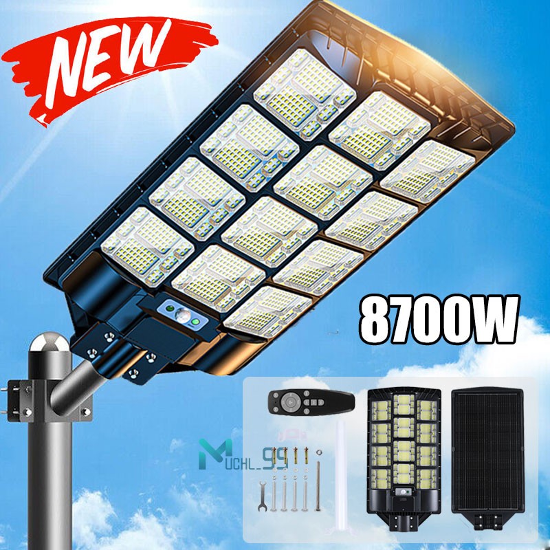 8700W Commercial Solar Street Lights LED Outdoor Dusk to Dawn Super Bright Lamp