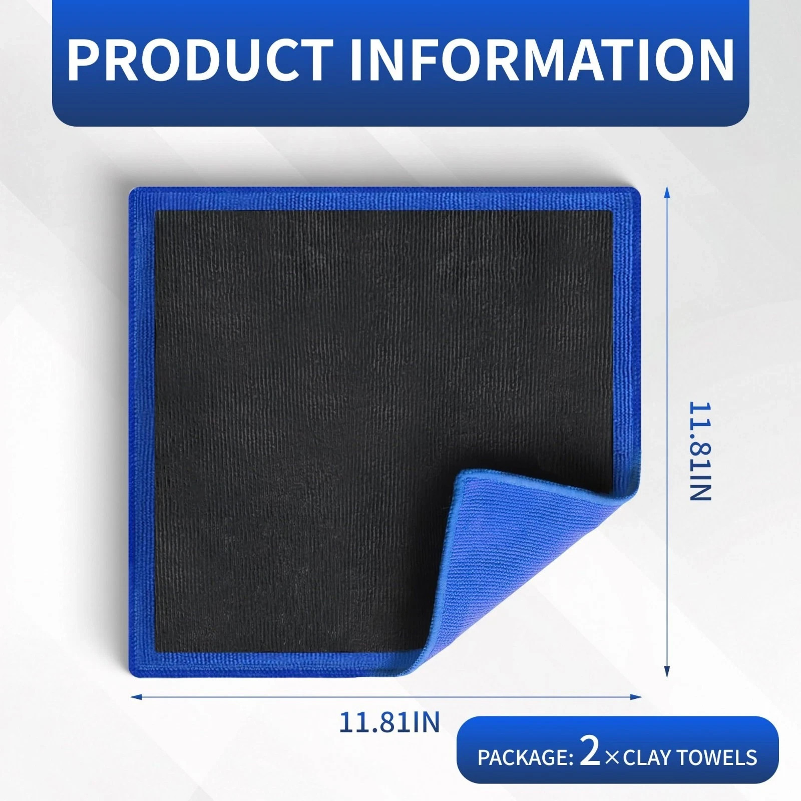 2PCS Clay Bar Towels 12x12 – Car Detailing Cleaning & Polishing Cloths