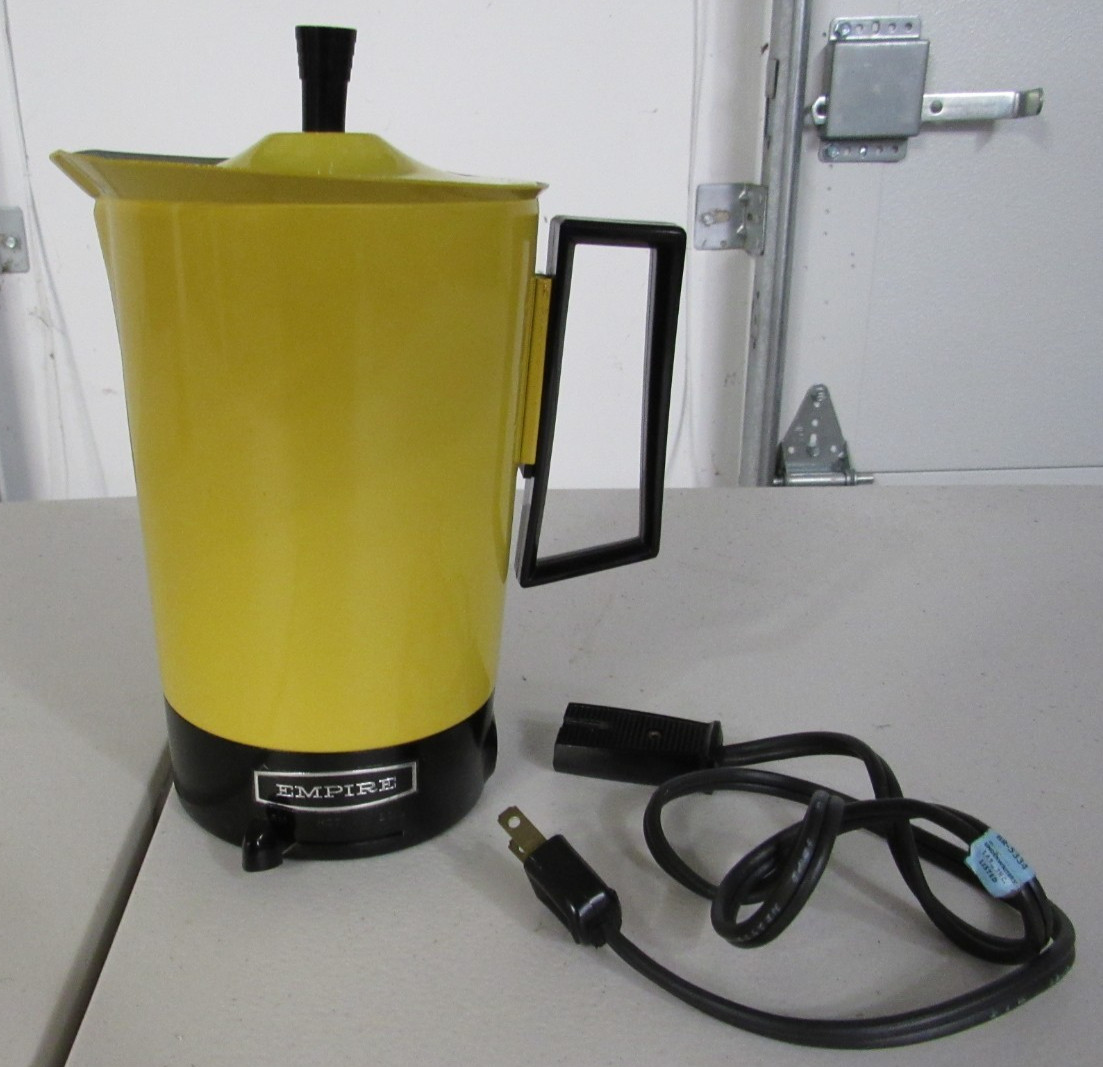 Empire Yellow Harvest Gold Portable Electric Water Heater Tea Vintage 1088-32
