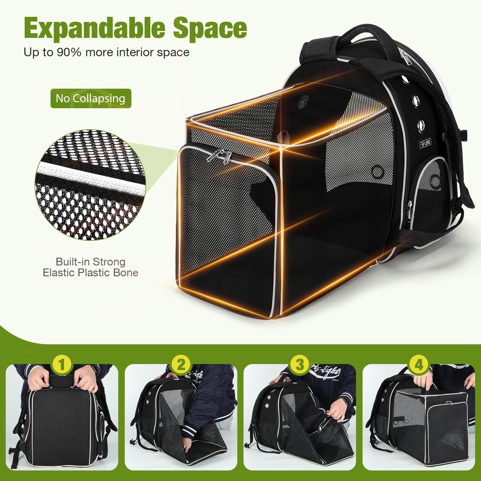 Lekereise Cat Backpack Carrier, Expandable Large Space Cat Bubble Backpack for K
