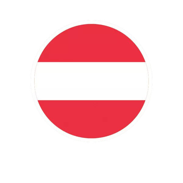Round Austrian Flag Sticker