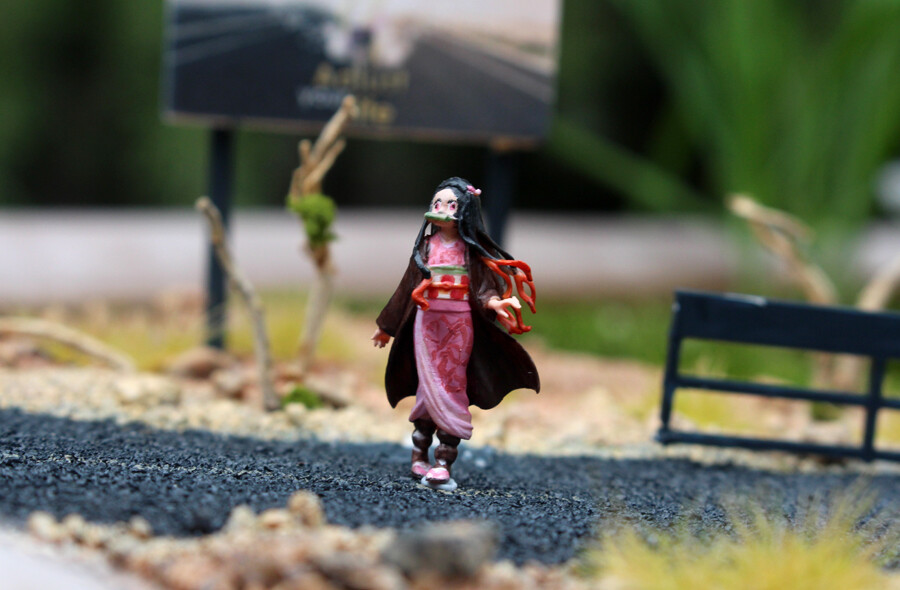 3D PRINT Demon killer 1/64 figure Kamado Nezuko fit 1:64 car street