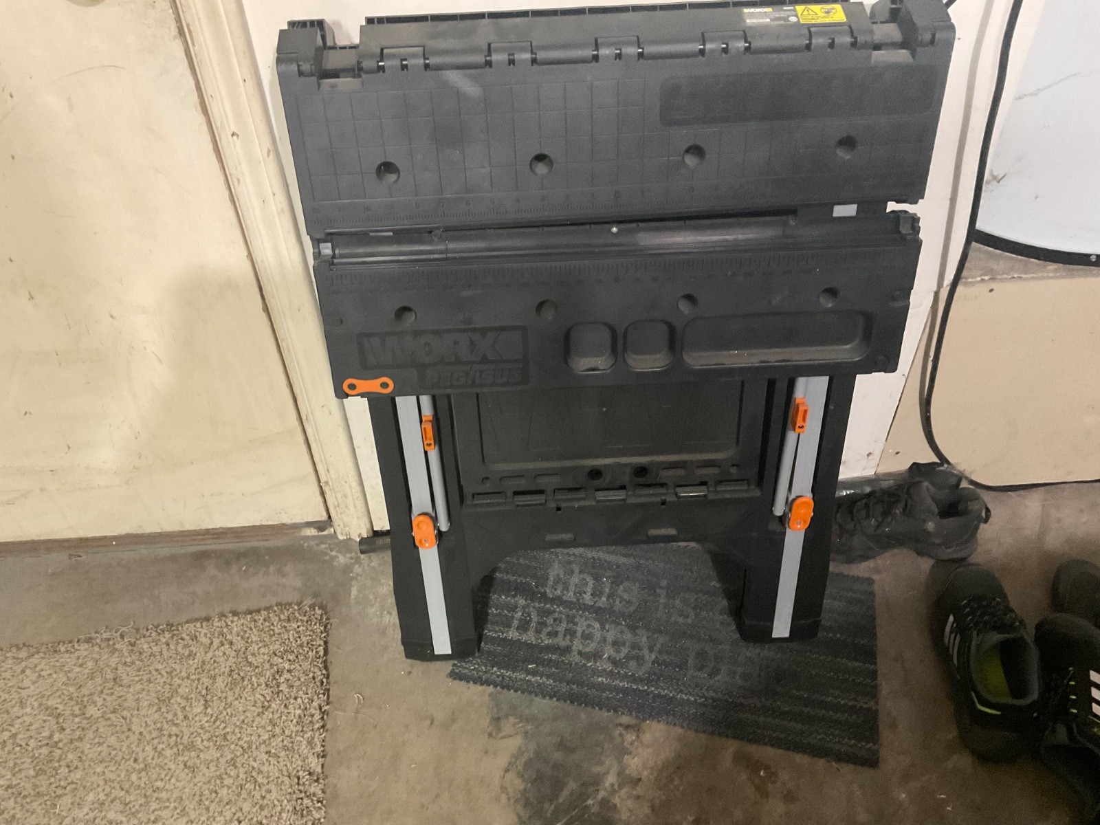 Worx Pegasus 2-in-1 Folding Work Table & Sawhorse, Easy Setup Portable Workbench