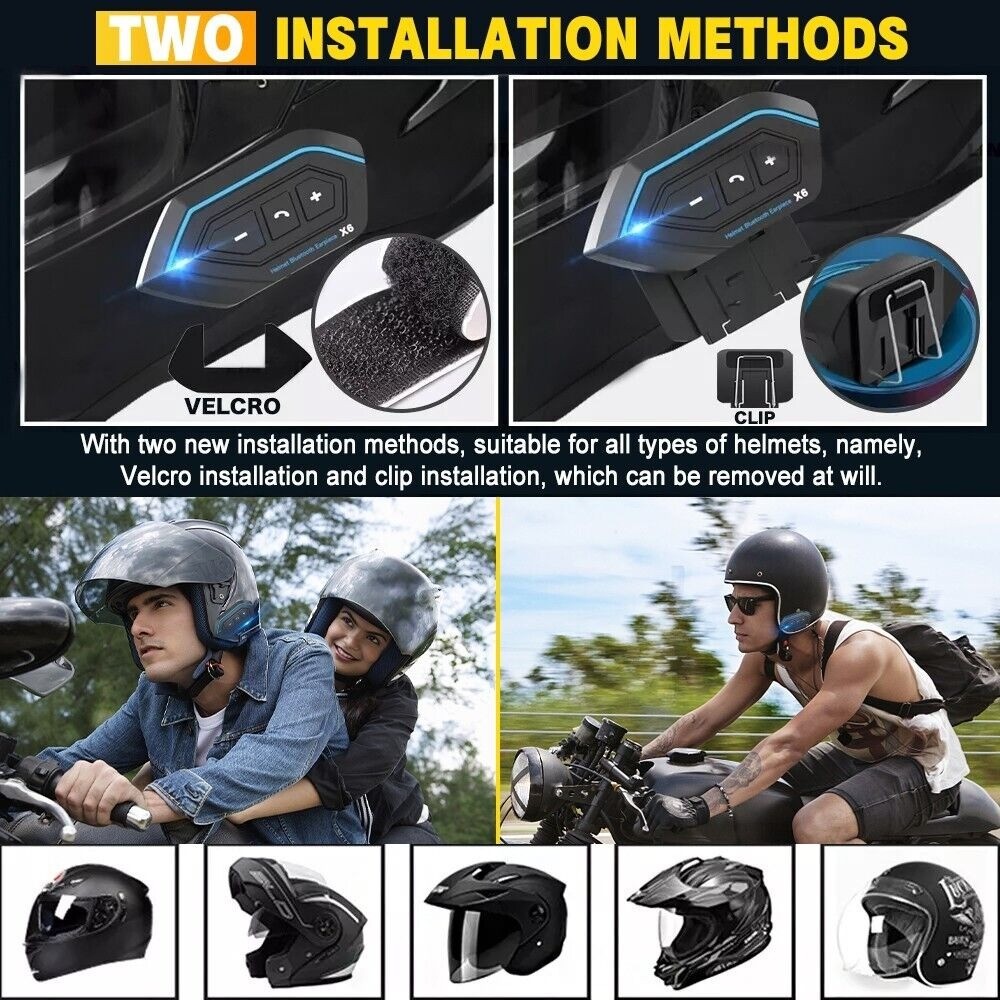 Bluetooth 5.0 Wireless Motorcycle Helmet Headset Speaker Handsfree Call Control