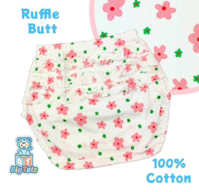 Adult  Ruffles diaper cover Baby Pink Flowers