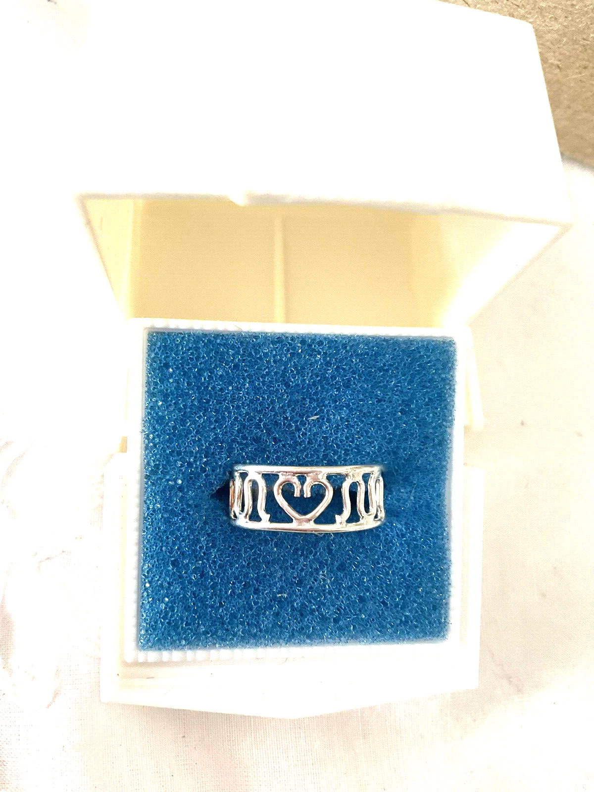 Toe Ring Heart Motif .925 Silver Adjustable NEW