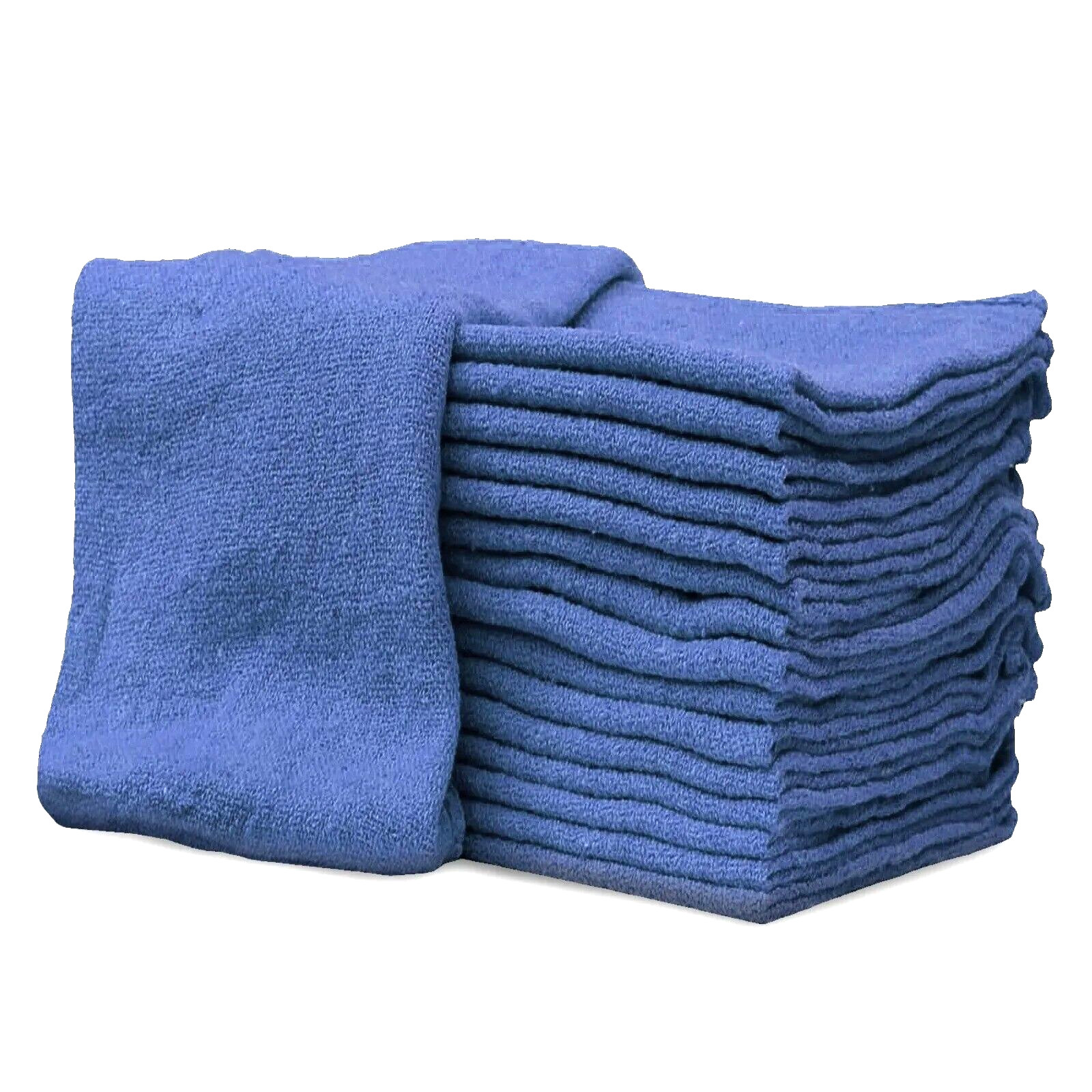 50 INDUSTRIAL SHOP RAGS / CLEANING TOWELS BLUE WITH 5 FREE SHOP TOWELS