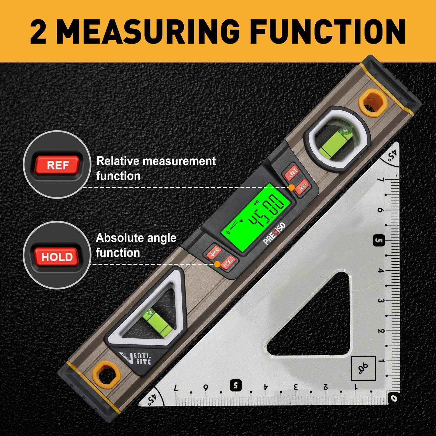 PREXISO Digital Level 11.5'' Angle Slope 360° Electronic Bubble Inclinometer NEW