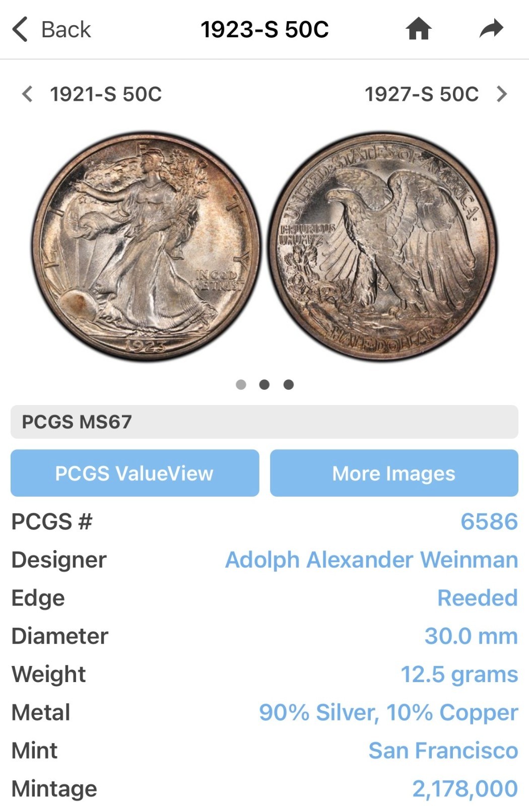 1923 S Walking Liberty Silver Half Dollar Key Date Nice Example