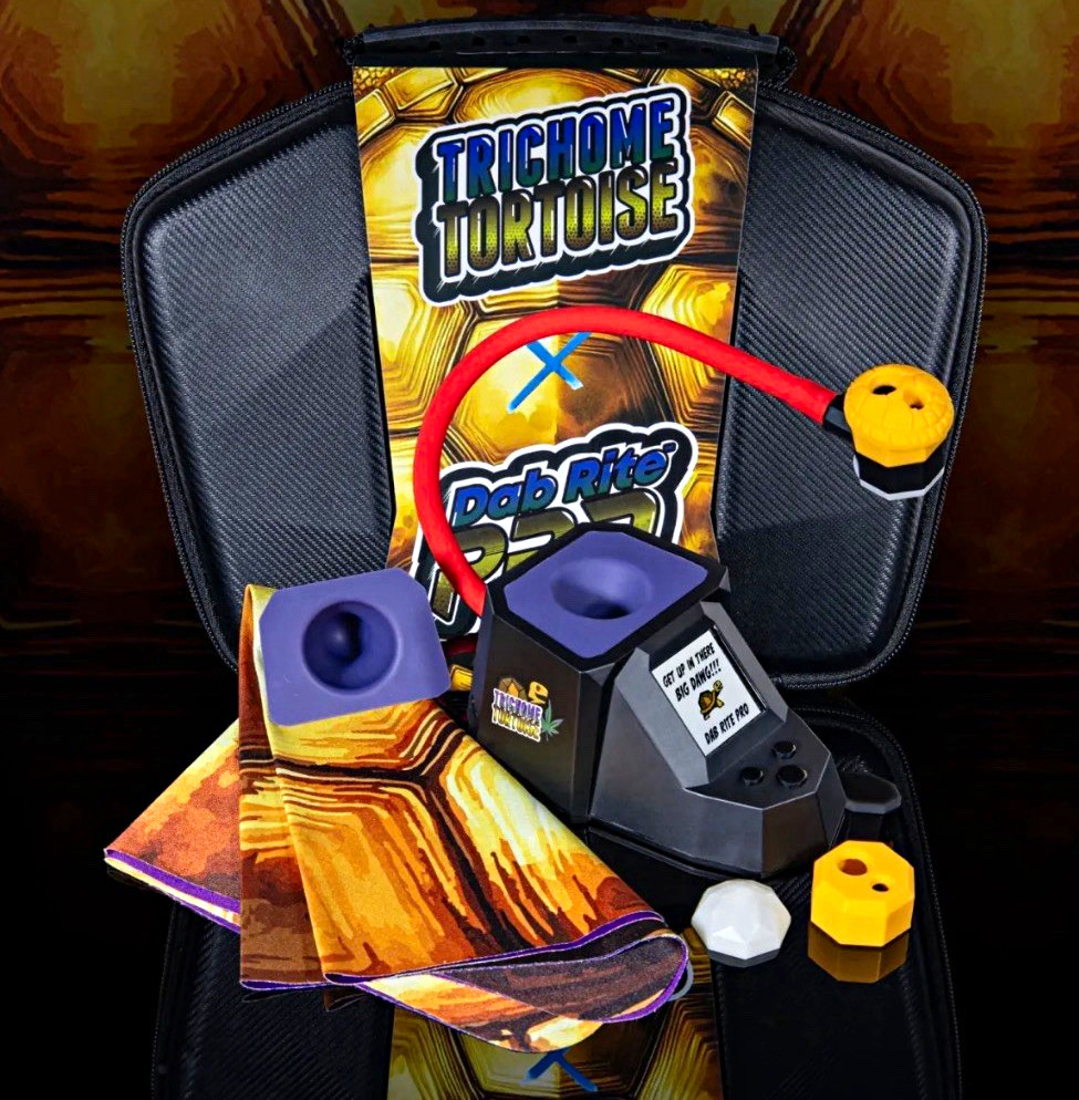 Trichome Tortoise x Dab Rite Pro Black Zippered Carrying Storage Case