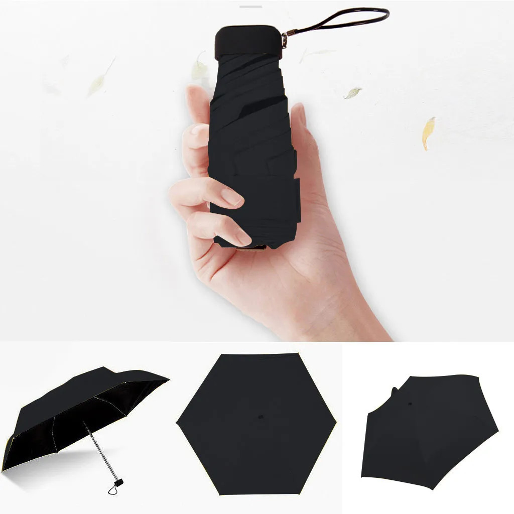 Mini Pocket Umbrella Ultralight 5 Ribs Parasol Rain Sun Umbrella Women's Man