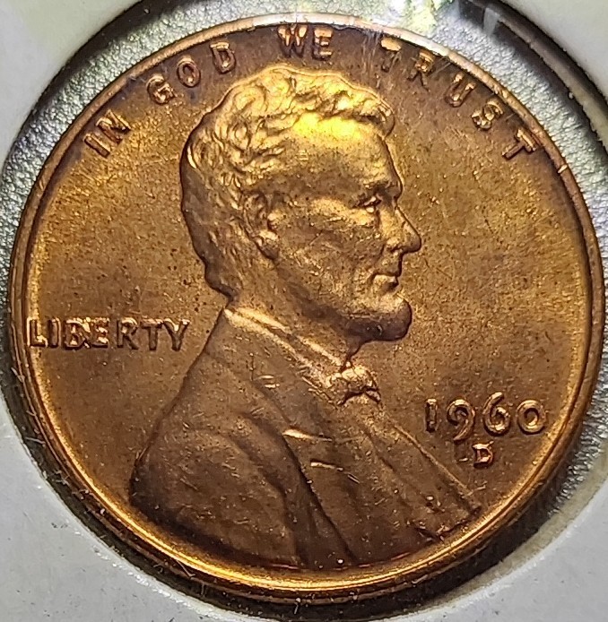1960-D 1C Small Date RD Lincoln Cent