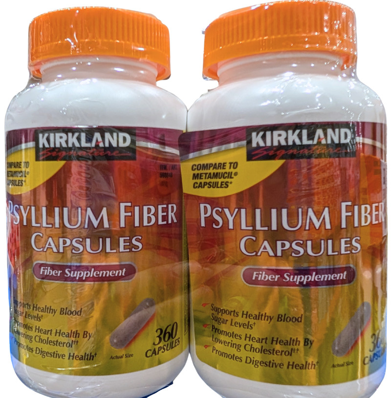 Kirkland Signature Psyllium Husk Fiber Capsule 2x360 Count EXP 02/2028