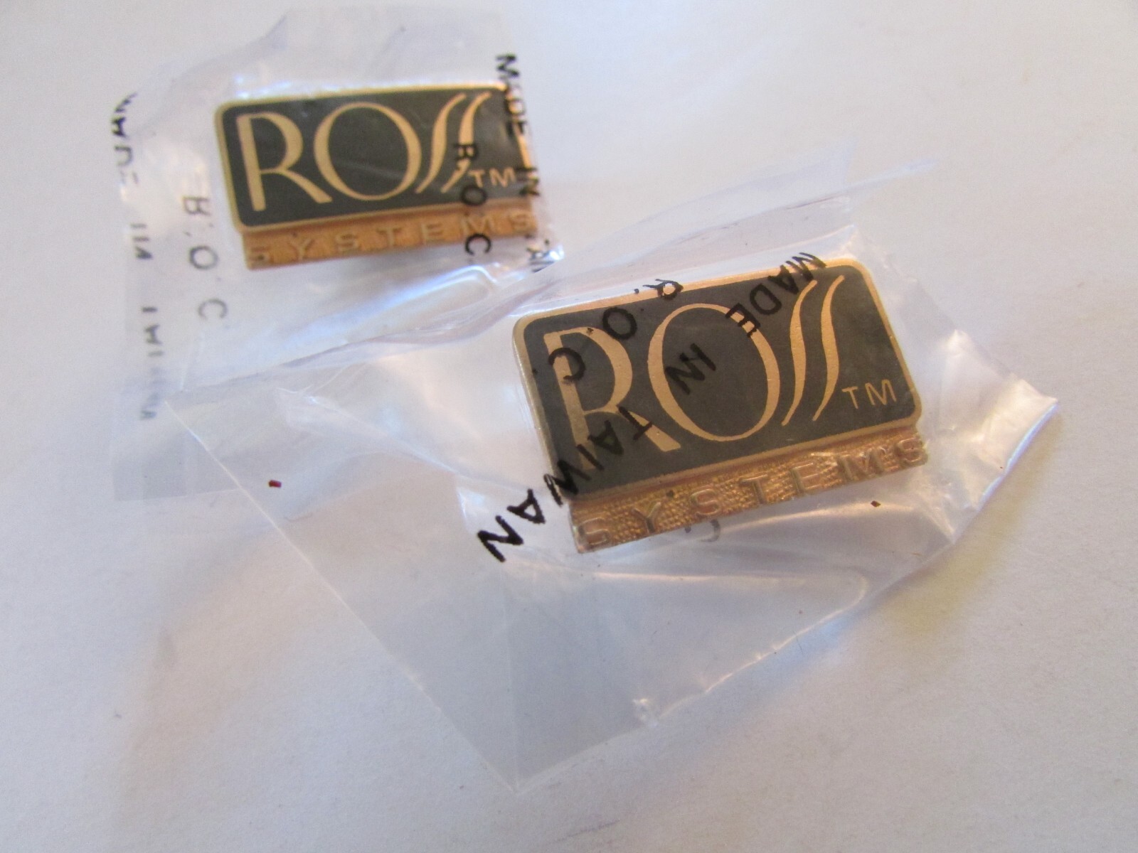 1980's Ross Systems Effects Enamel 2 Pushback Lapel/Hat Pins NOS NAMM PROMO