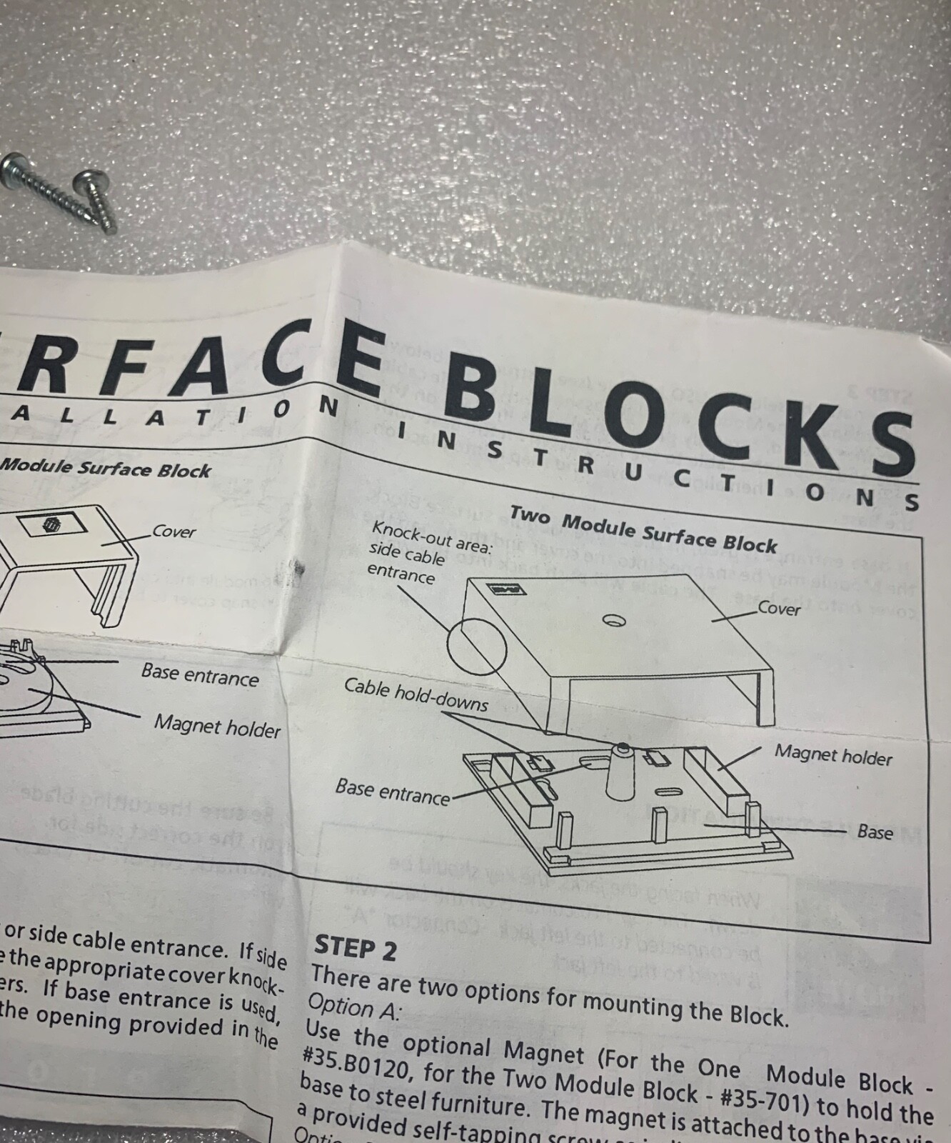 1X Mod-Tap TWO MODULE SURFACE BLOCK BASE
