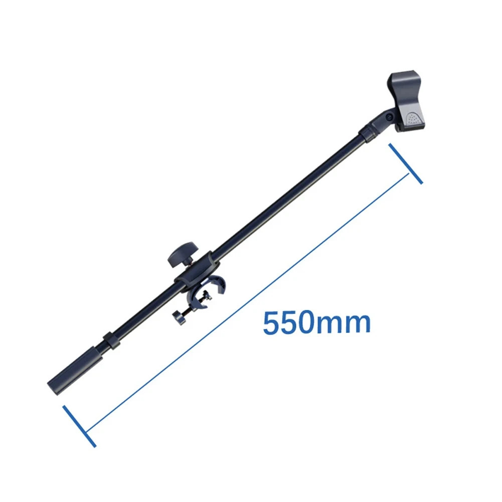 55CM Rotating Microphone Stand Crossbar Arms Mic Clip Phone Holder Extension Bra
