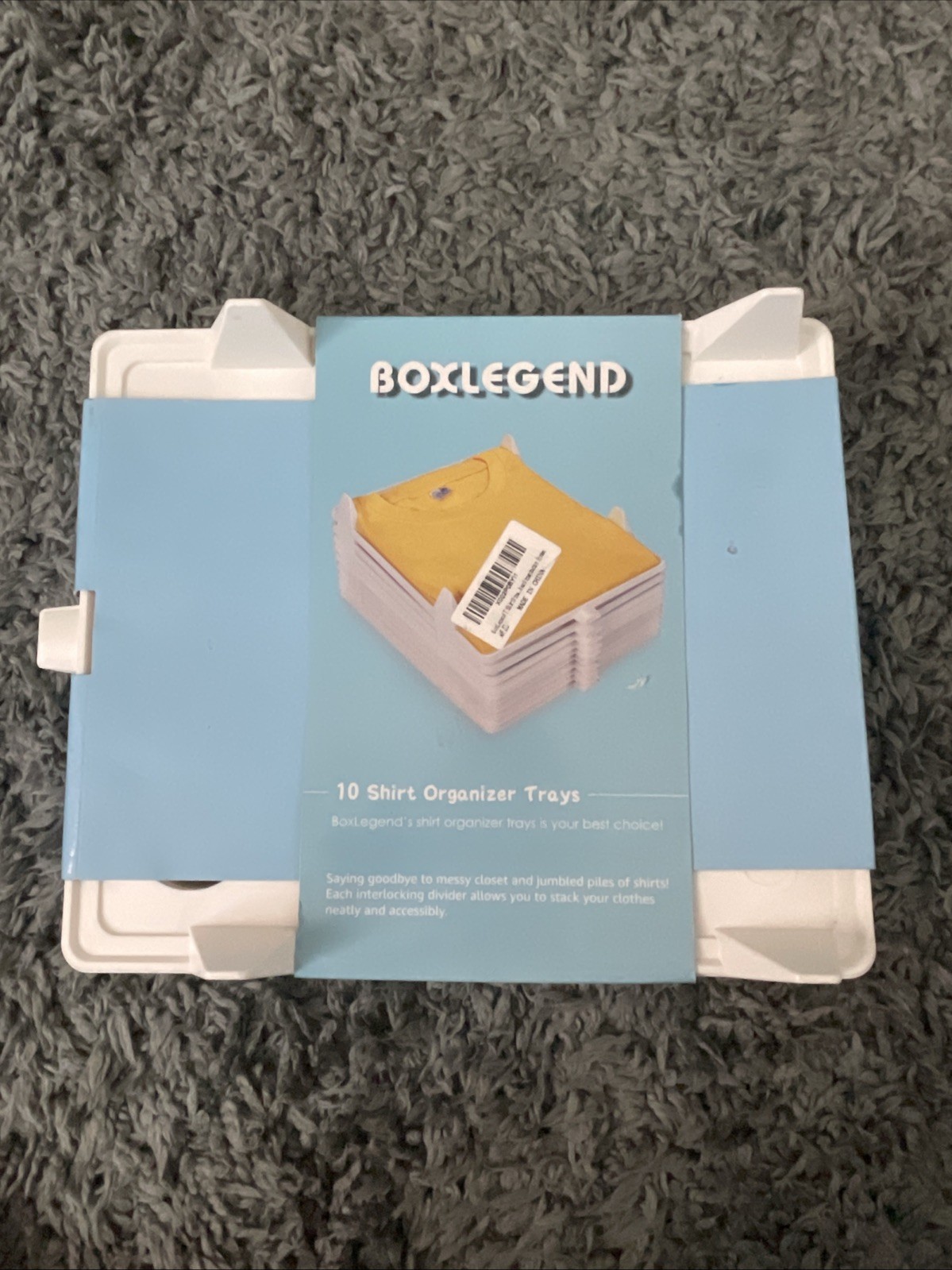 BOXLEGEND 10‑Pack Shirt Organizer Trays – NEW – Closet Stacking System