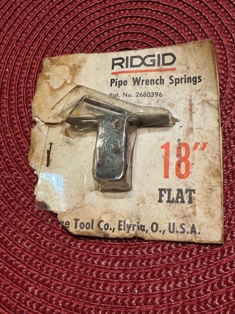 Ridgid 18" Pipe Wrench Coil Flat Spring Kit NOS Replacement Part OEM