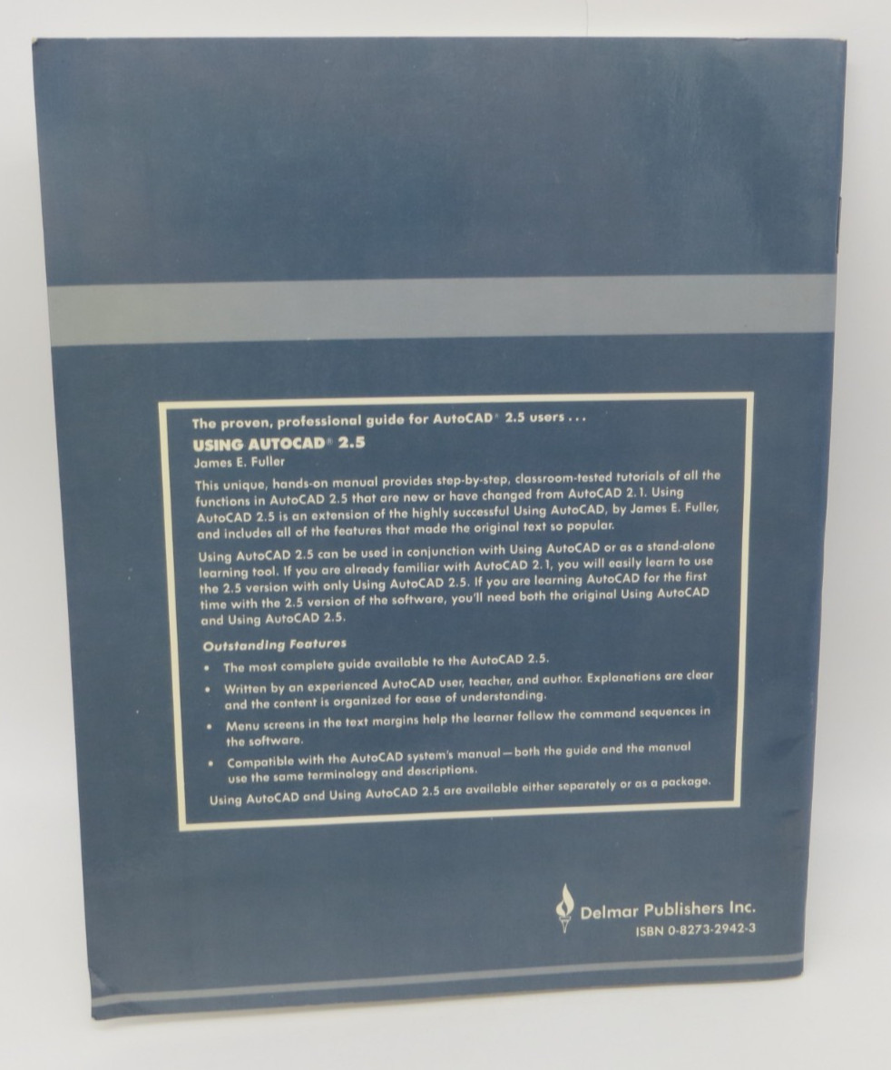 USING AUTOCAD 2.5 by James E. Fuller (1987, Paperback) vintage computer book