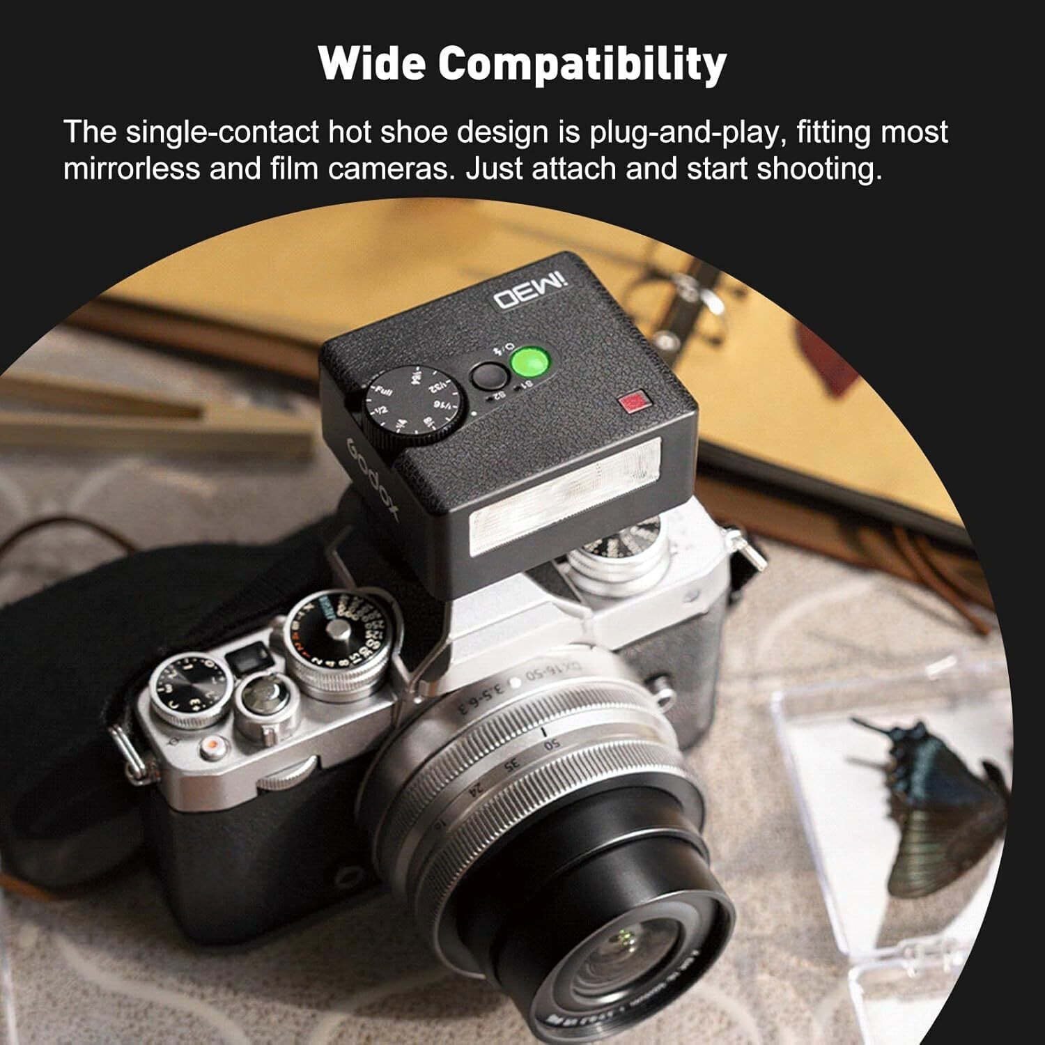 US 2X Godox iM30 Mini Pocket Camera Flash Light Speedlite For Canon Nikon Sony