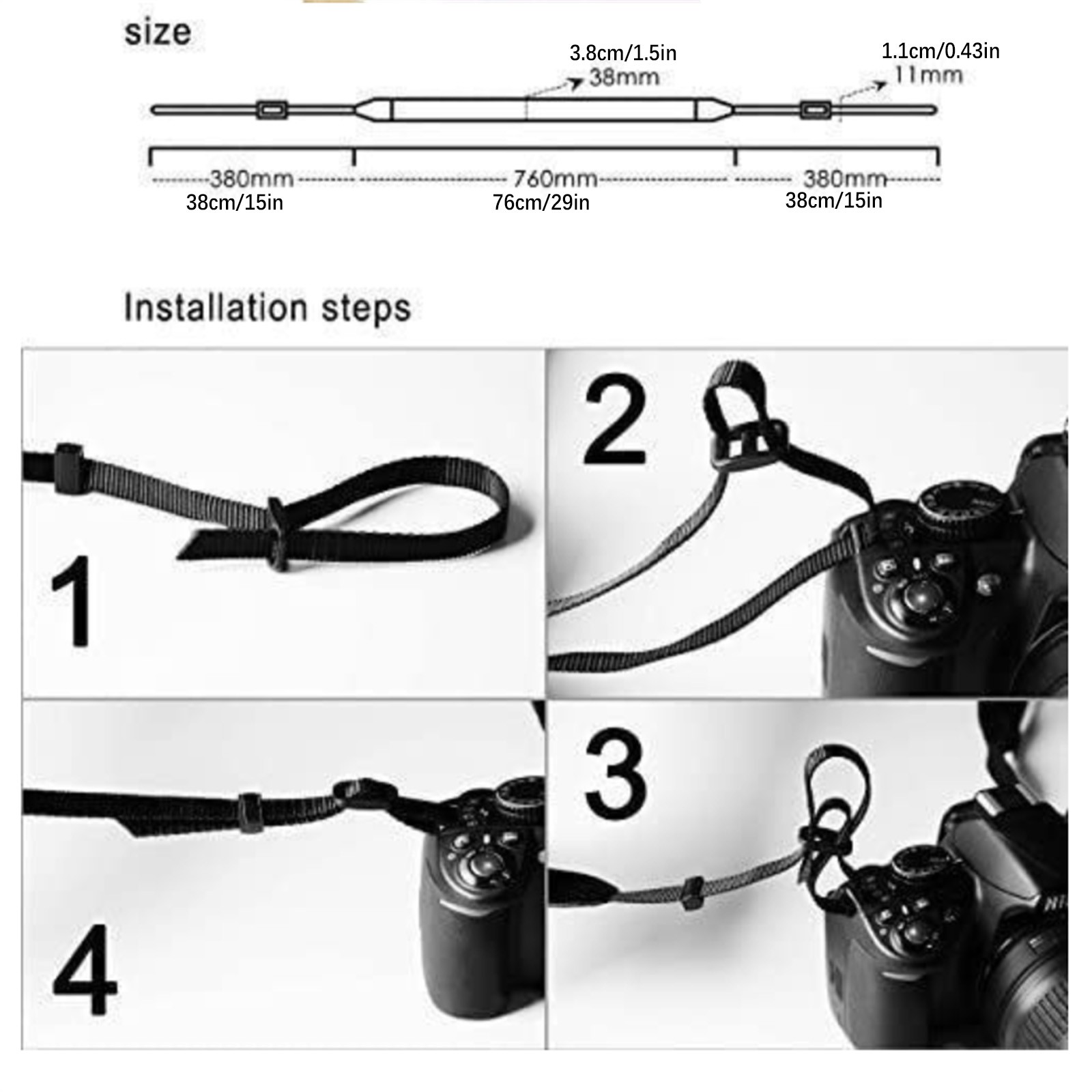 Grey 70cm Camera Strap Adjustable Shoulder Neck Strap For Nikon For Sony Camera
