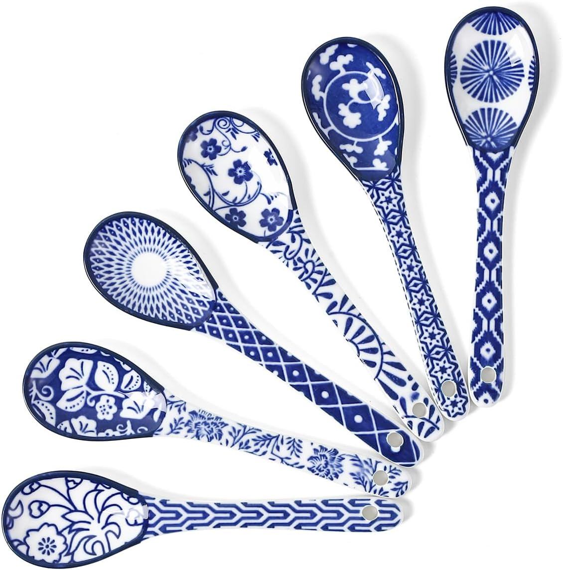 Ceramic Coffee Spoons Teaspoons 5.2 Inch Small Spoons Set Espresso Tea Dessert