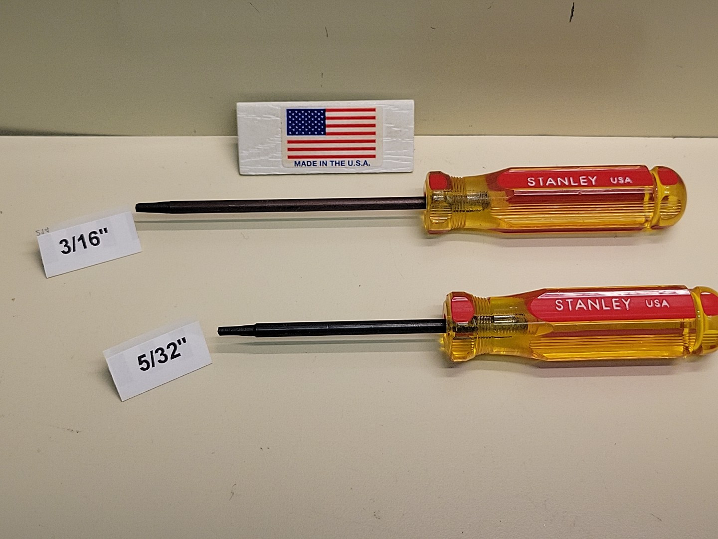 Stanley Clutch Head Screwdrivers 5/32" & 3/16"  New Old Stock USA