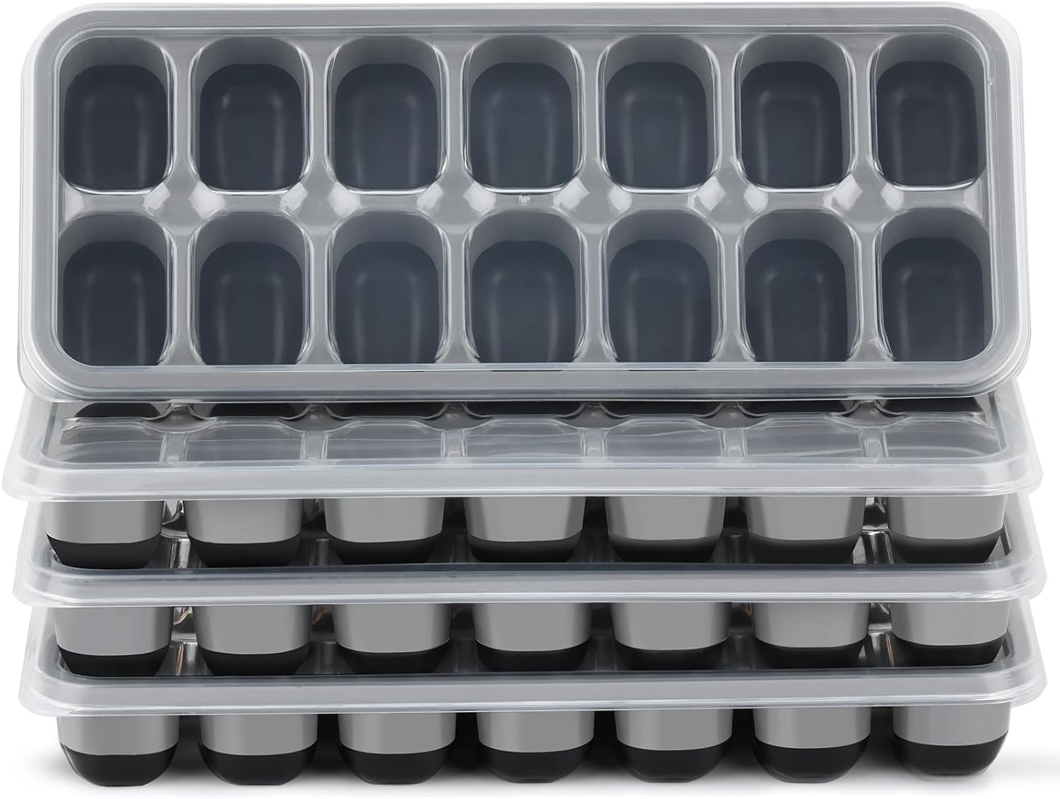 Ice Cube Tray 4 Pack, Easy-Release & Flexible 56 Pcs Silicone Ice Cube Trays wit