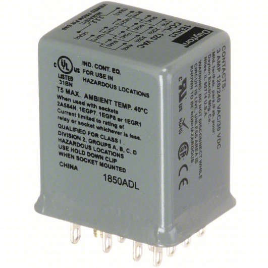 NEW Dayton 1EHU3 Hermetically Sealed Relay 4PDT, 120V AC, 14 Pins, Hazard Use