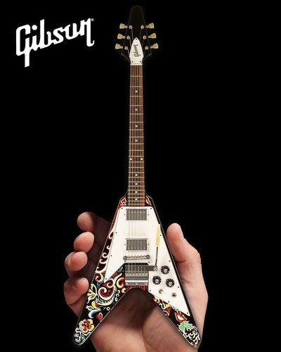 Jimi Hendrix - Axe Heaven Jimi Hendrix Gibson Psychedelic Flying V Mini Guitar R