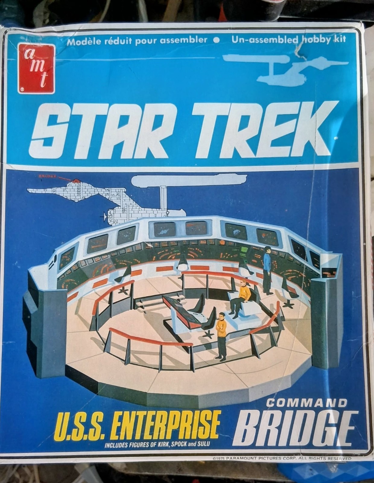 Vintage AMT 1975 Star Trek USS Enterprise Command Bridge S950 1/32 w/figures OB