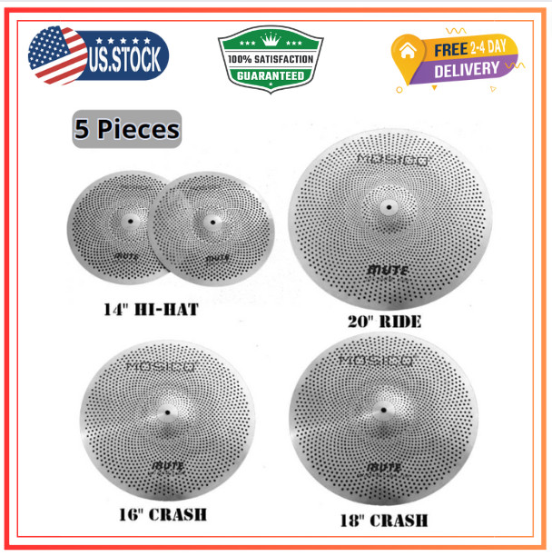 Mosico Low Volume Cymbal Pack Mute Cymbal Set 14161820 5 Pieces Drum C...