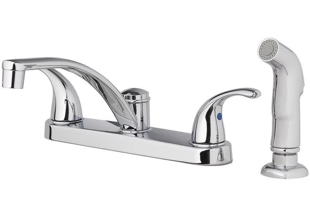 OAKBROOK COLLECTION Essentials Chrome 2-Handle Kitchen Faucet w/ Side Sprayer