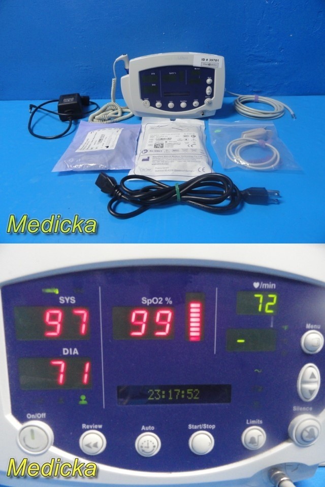 Welch Allyn 53NT0 Spot Vital Signs Monitor NIBP SpO2 Nellcor Temp Battery ~39781