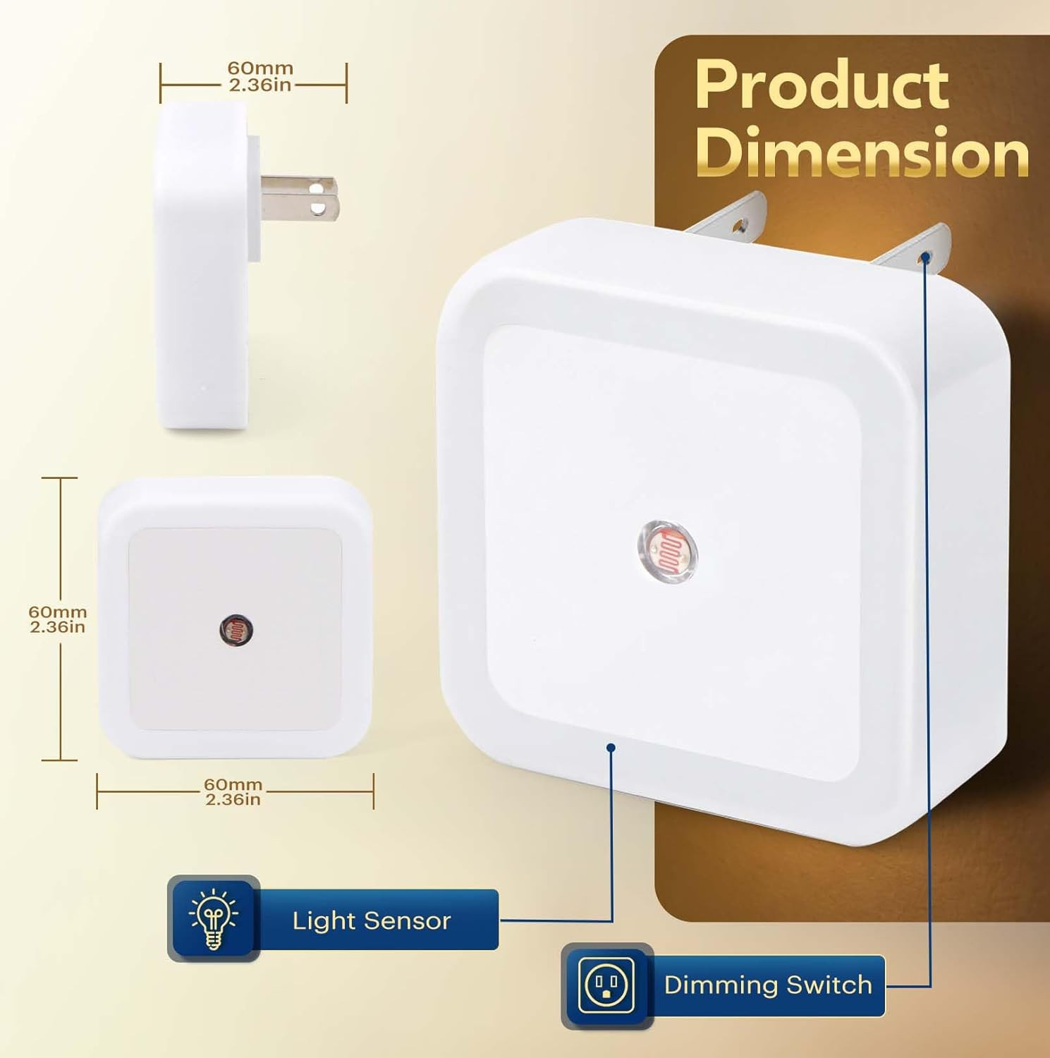 Night Light Plug into Wall 4-Pack Plug in LED Nightlight 0.5W Dusk to Dawn Night