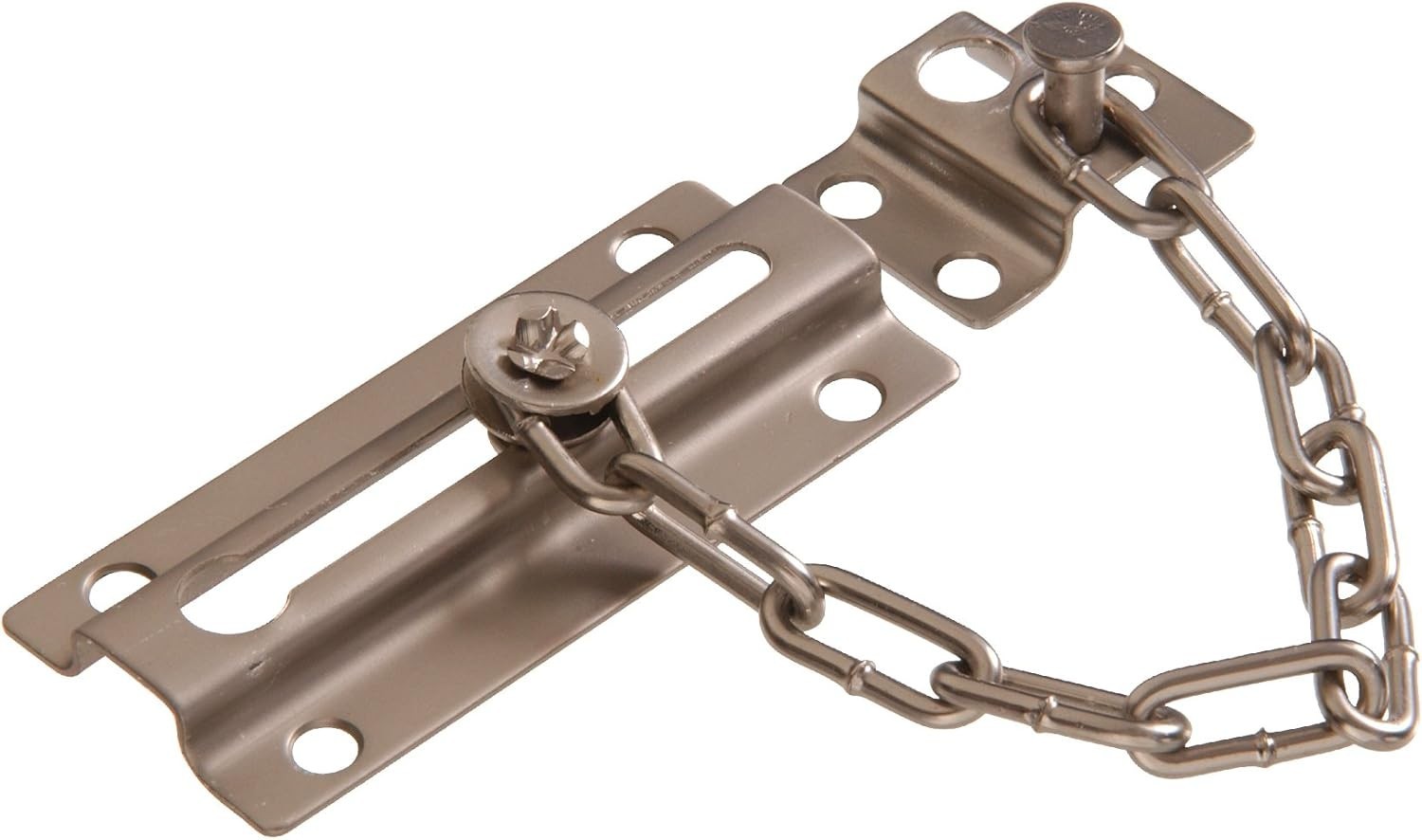 Hillman Hardware Essentials Door Chain, Satin Nickel Finish 851217