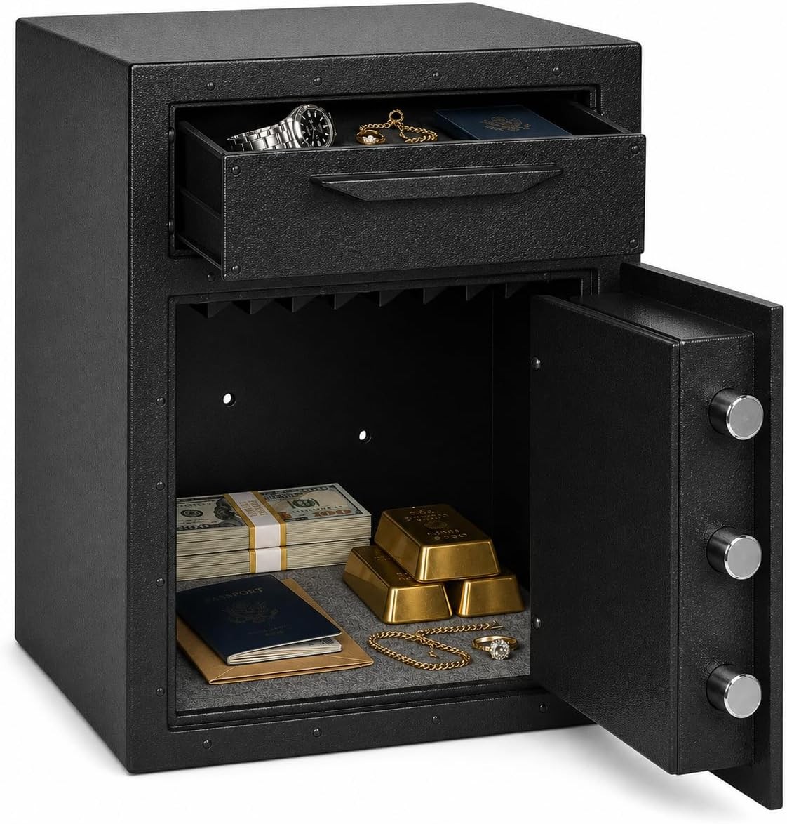 Steel Safe Box 2.6 Cu.Ft Security Safe with Digital Keypad Shelf Alarm System