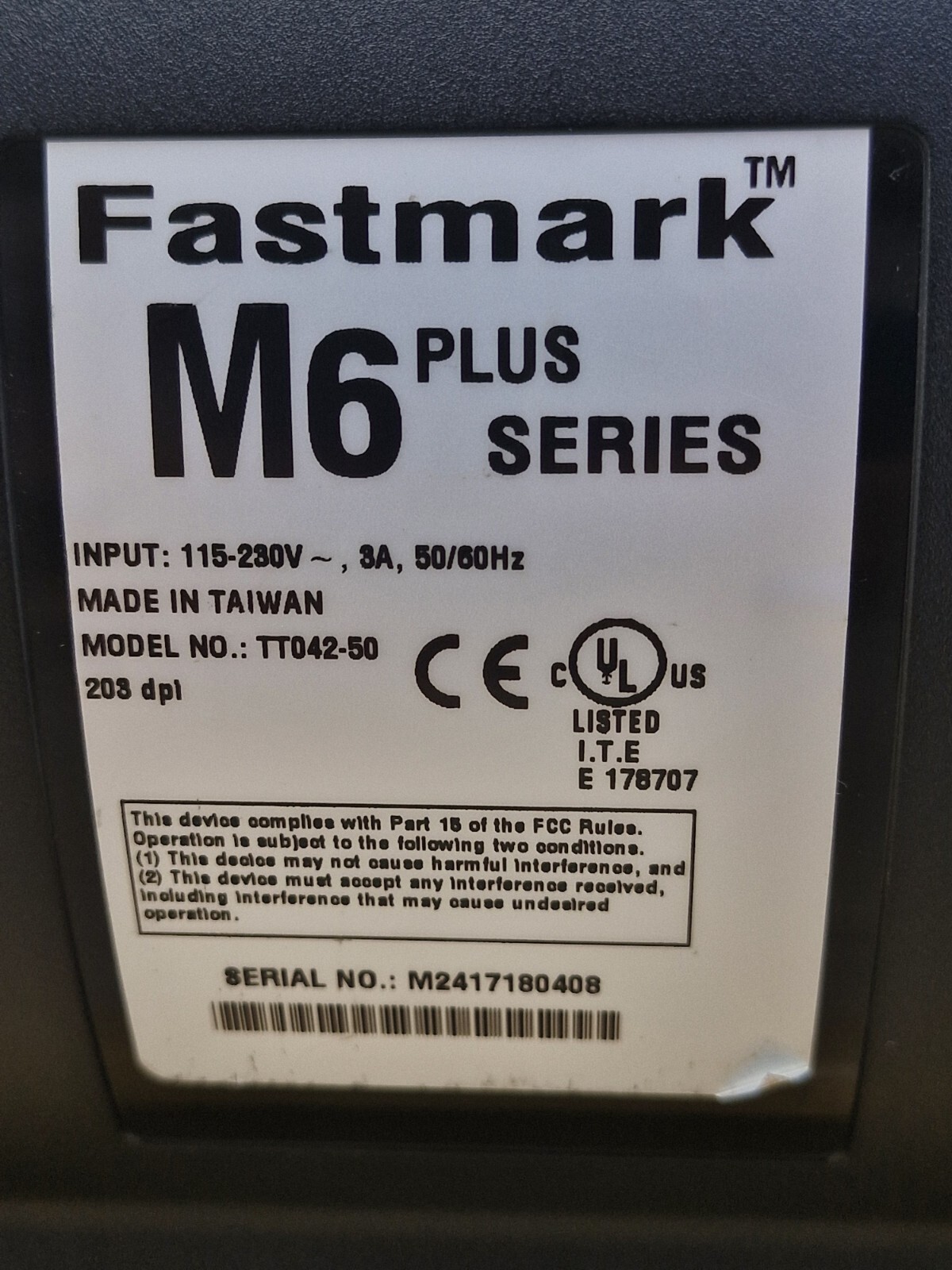 AMT Datasouth Fastmark M6 PS 203dpi Thermal Label Barcode Printer USB, Etherne