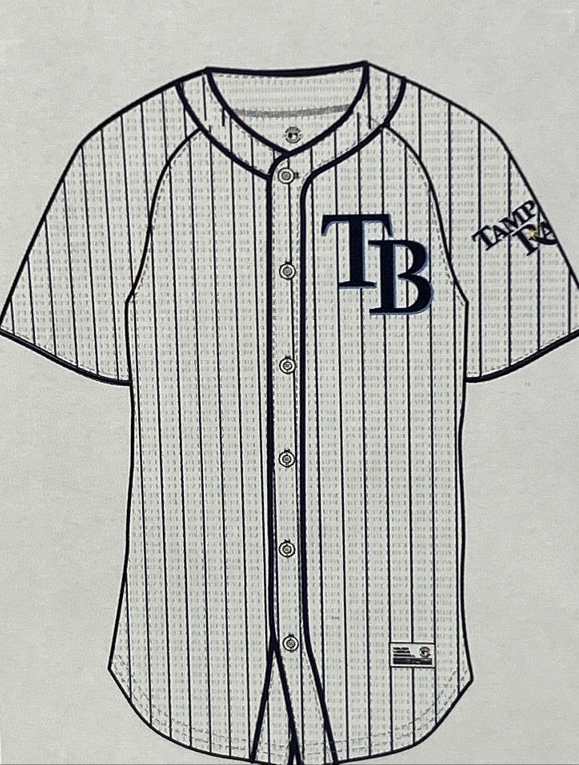 Tampa Bay Rays MLB Adult Button Down Jersey Size XXL White