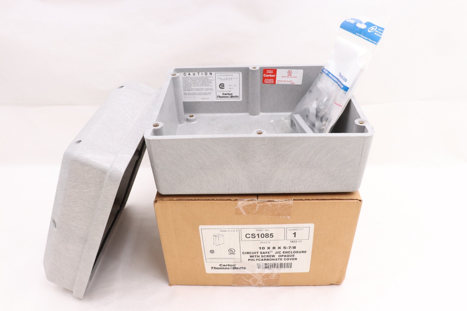 CARLON CS1085 10" X 8" X 5-7/8" CIRCUIT SAFE JIC/INDUSTRIAL PANEL ENCLOSURE