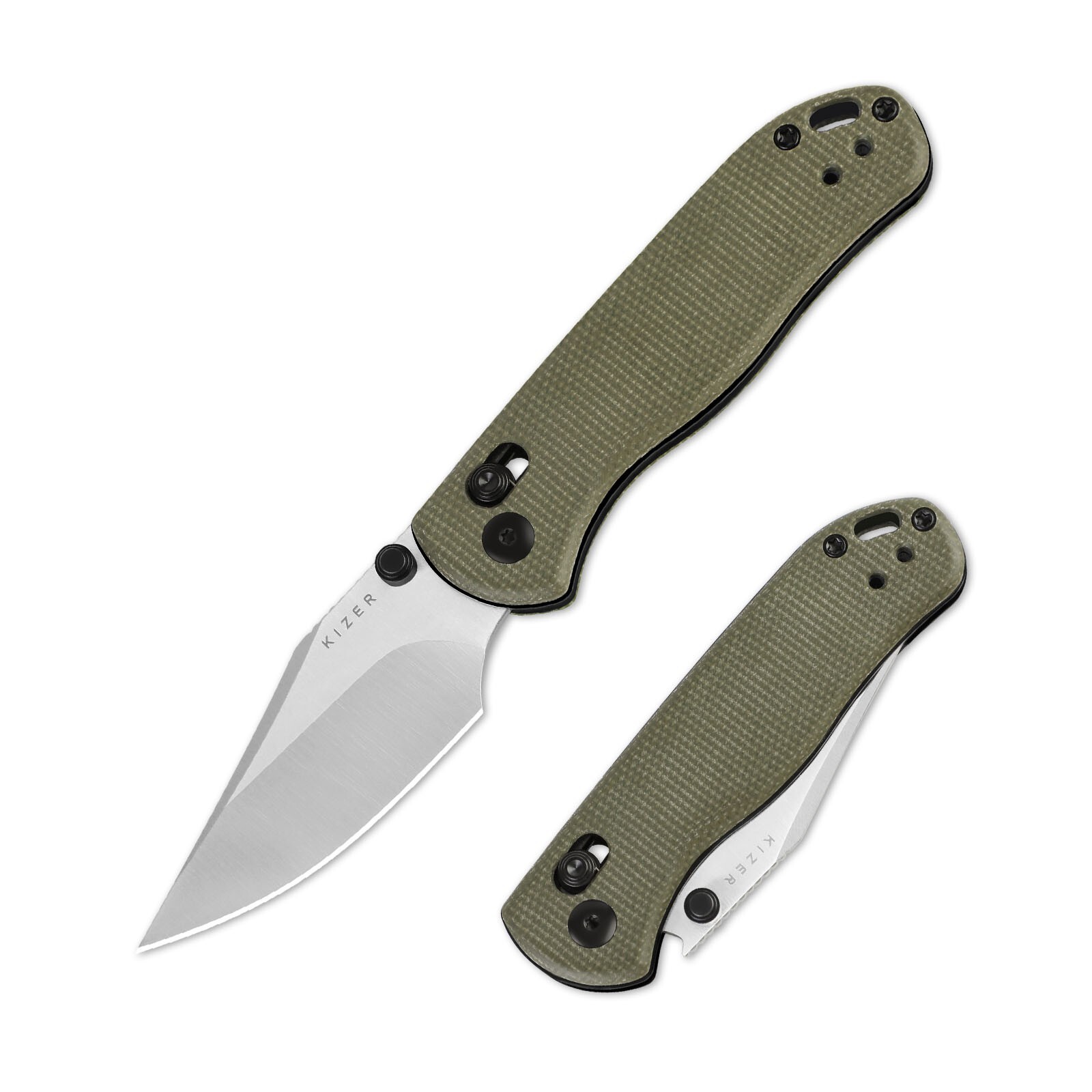 Kizer Drop Bear 2 Folding Pocket Knife Nitro-V Blade Micarta Handle V3619.2KC1
