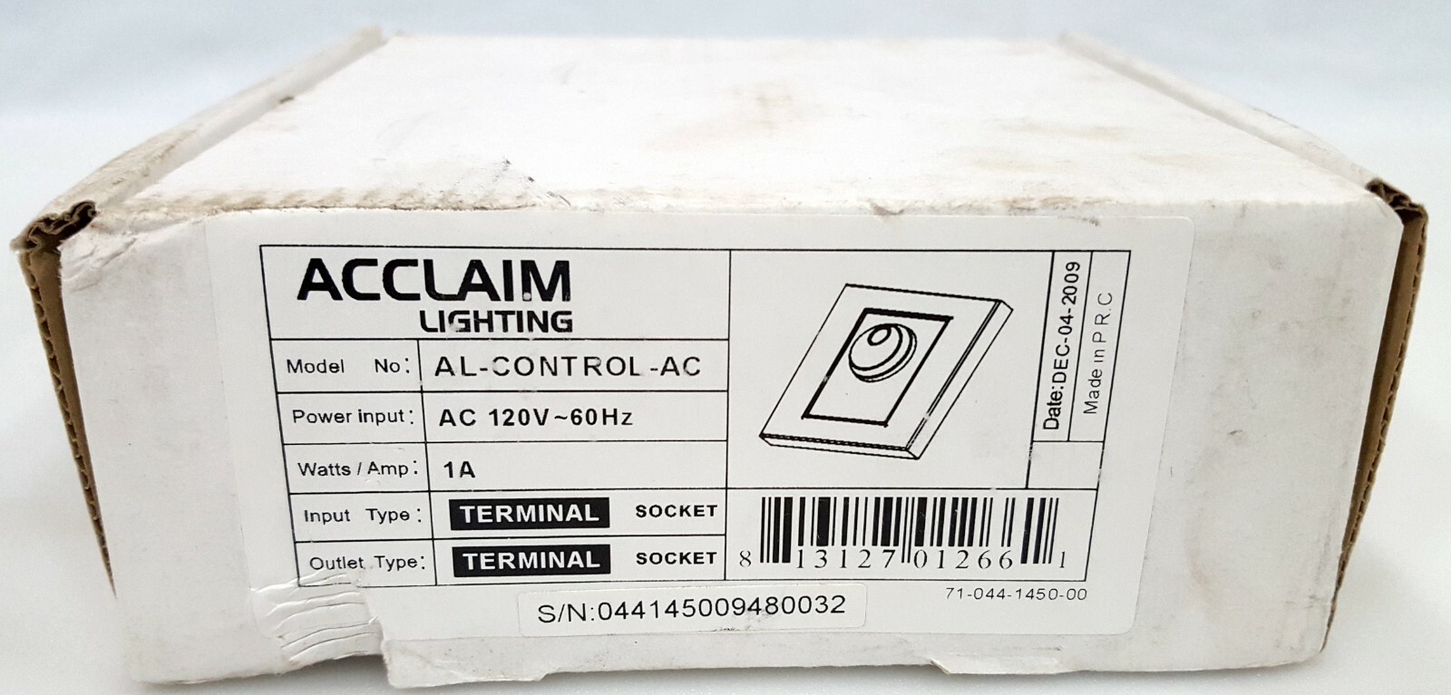 Acclaim Lighting AL-CONTROL-AC 120V~60Hz 1A - New!