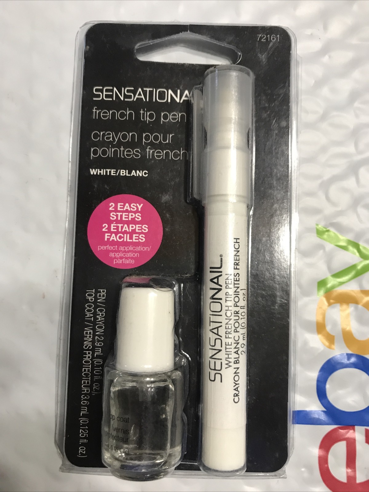 SENSATIONAIL WHITE FRENCH TIP PEN & TOP COAT 72161 sealed NIP