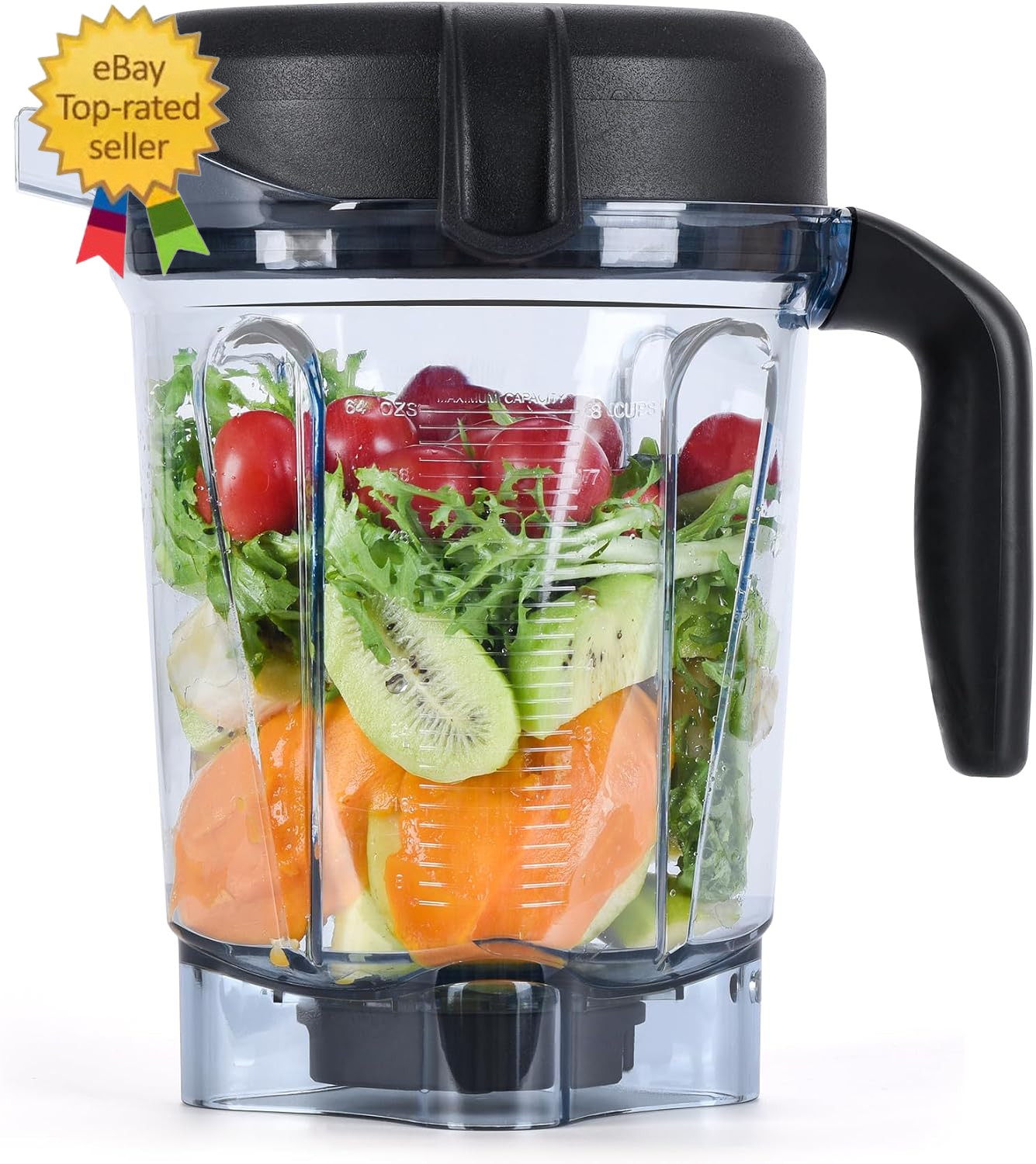 Blender Pitcher 64Oz Low-Profile, Replacement Pitcher Container Jar Cup Compatib