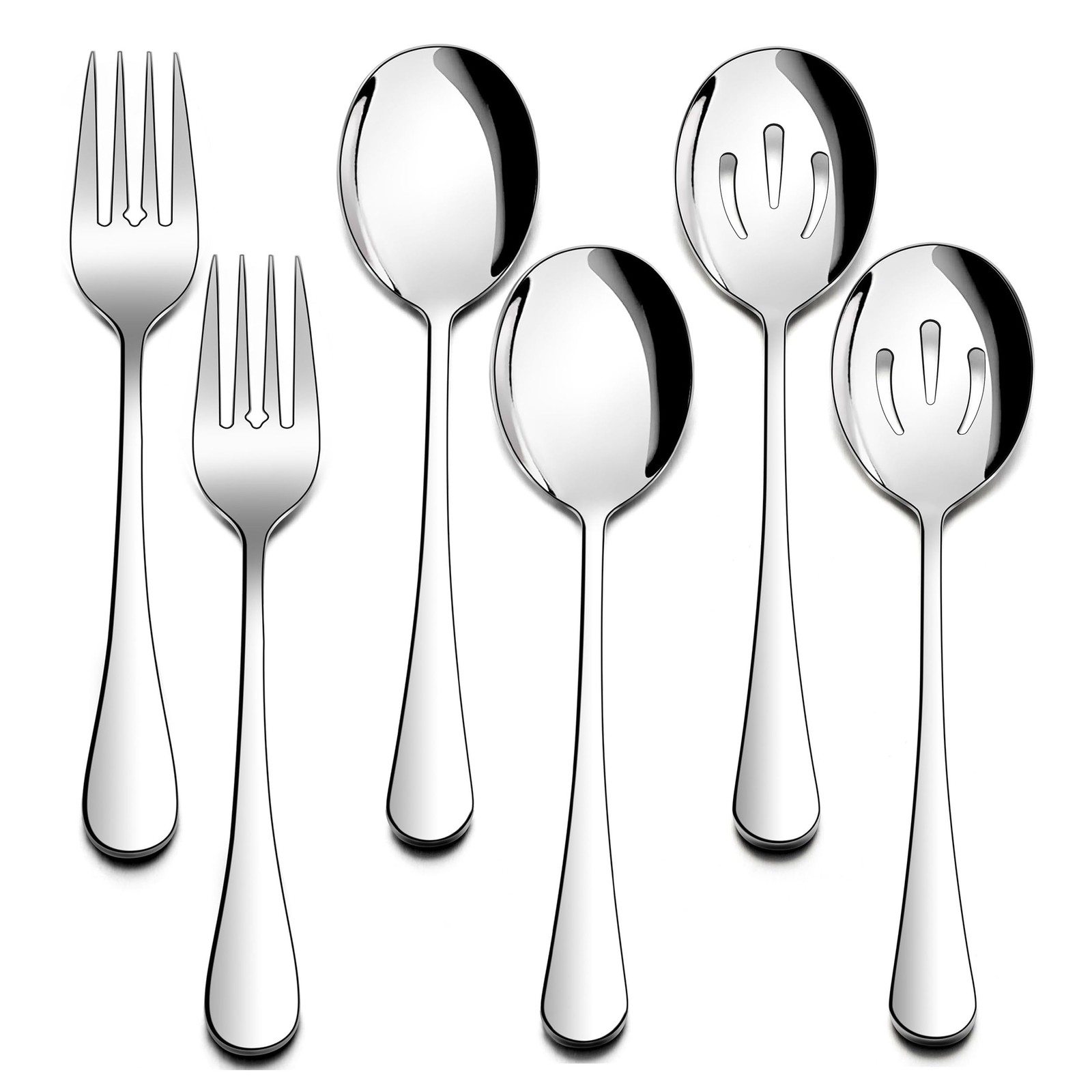 Homikit Large Serving Utensils Set, 6-Piece Stainless Steel Serving Spoons Sl...