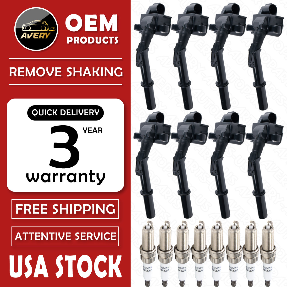 ✅ Ignition Coil + I·Platinum Spark plug OEM for Mercedes-Benz E550 S550 V8 UF733