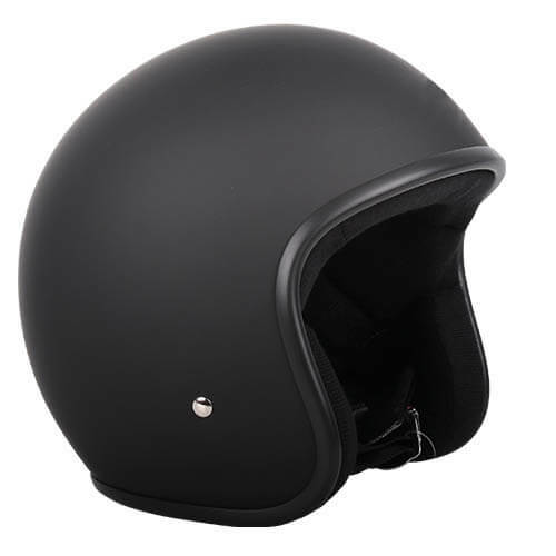 LOW RIDE OPEN FACE MATT BLACK MOTORCYCLE SCOOTER HELMET SIZE LARGE HRC005LN