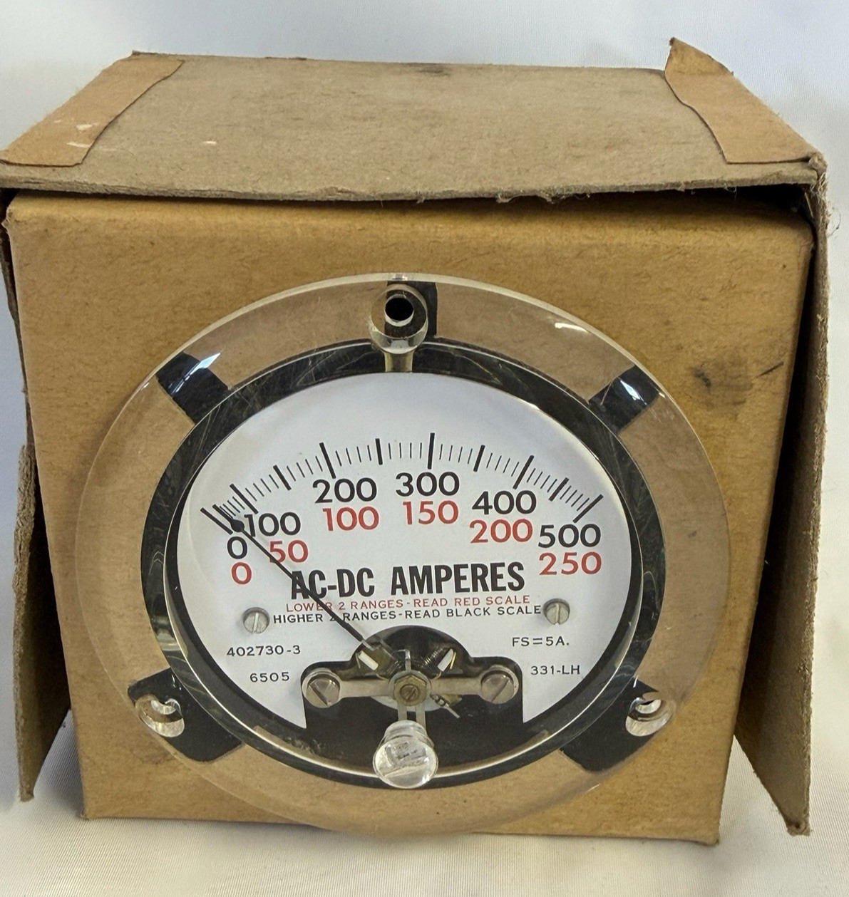 Vintage Hobart AC-DC Amperes Panel Meter Gauge 402730-3 331-LH New Open Box